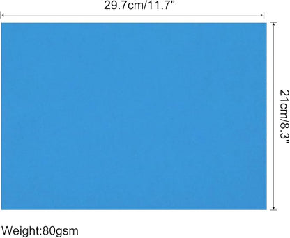 MECCANIXITY 75 Sheets A4 Colored Print Copy Paper 8.3" x 11.7" Origami Paper Printer Paper 80gsm for Printing, Document Copying, Art Craft,Lake blue