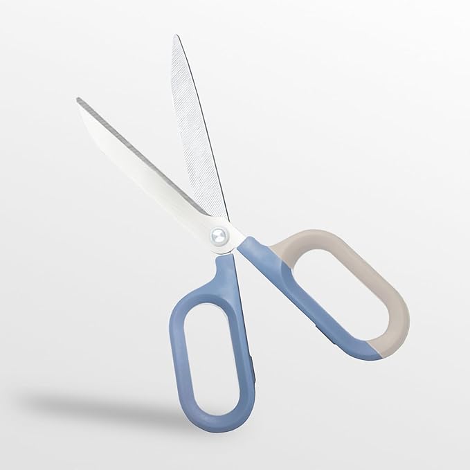 Blue Cute Office Scissors with Comfort-Grip Handles, Sharp Craft Scissors for DIY Art, Sewing, Fabric, Student, Teacher, and Home Use(7", Blue-1Pack)