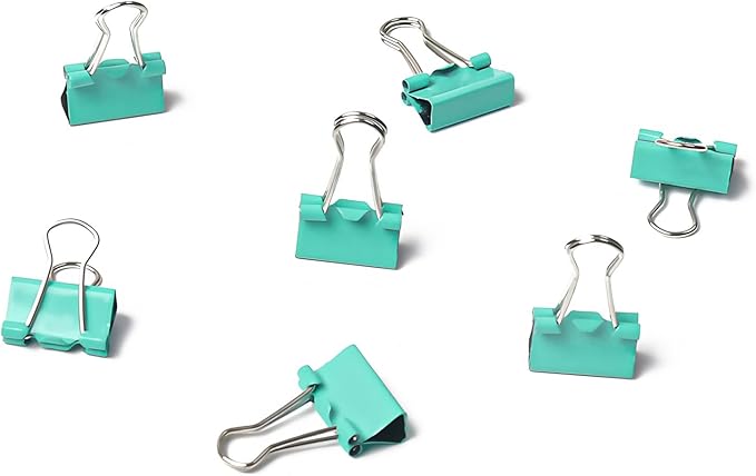 50 Pack Small Green Binder Clips 3/4 Inch (19 mm), Colored Little Paper Clamps, Tiny Mini Paper Clips for Office Home School Business 0.75"