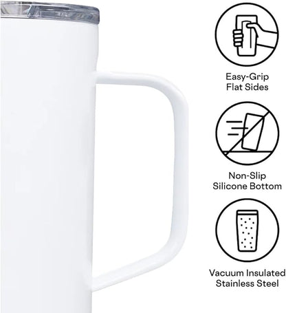 Corkcicle Classic Coffee Mug - Triple Insulated Stainless Steel Travel Mug - Shatter-Proof Lid - Keeps Drink Hot Over 3 Hours - Holiday Mug Gift - Great for Gifting Warmth - 16 oz - Olive