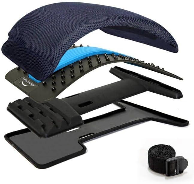 Multi-Level Back Stretcher Device, Lumbar Back Stretching Device, Memory Foam Lumbar Pillow Back Pain Support for Office Chair and Pain Relief