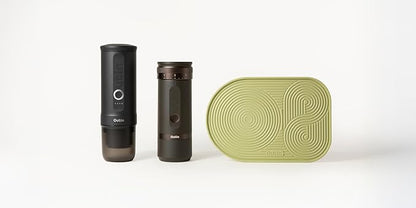 OutIn Nano Portable Electric Espresso Machine, Electric Coffee Grinder, Silicone Coffee Mat