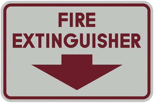 Signs ByLITA Classic Framed Fire Extinguisher (Light Grey/Burgundy) - Medium