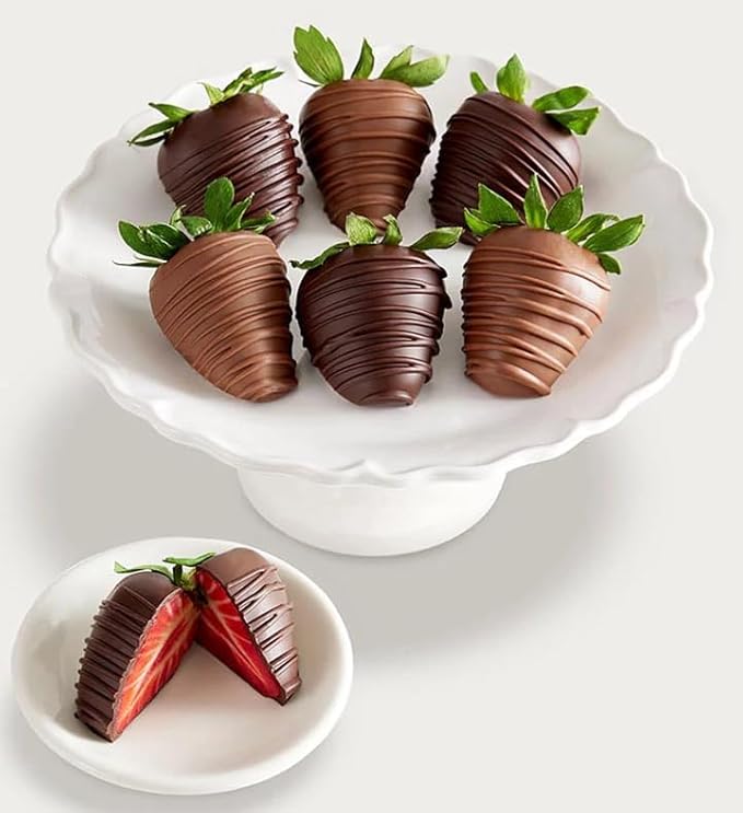 Shari’s Berries Artisan Belgian Mixed Milk & Dark Chocolate Strawberries | Gourmet Gift Delivery (Full Dozen, 12 Berries)