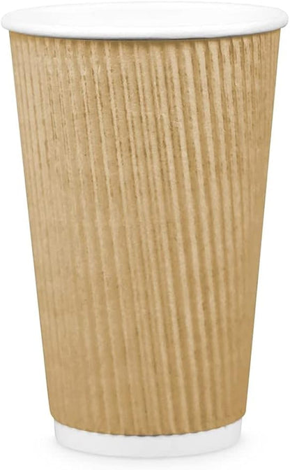 Ripple Paper Cups 16 oz 200 Pack for Coffee & Tea Made in USA | Bulk 200 Count for Home, Office, Restaurants & Coffee Shops | Recyclable, Insulated, & Disposable 16 Ounce To-Go Cups for Hot Beverages