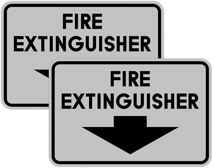 Signs ByLITA Classic Framed Fire Extinguisher (Lt Gray) - Medium 2 Pack