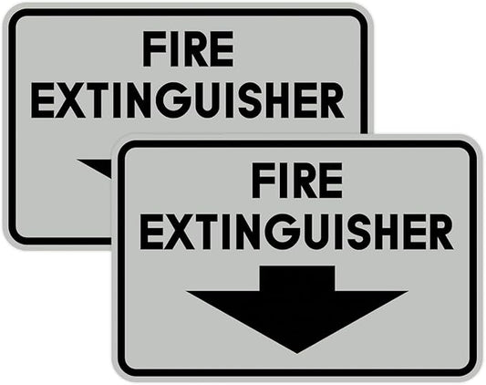 Signs ByLITA Classic Framed Fire Extinguisher (Lt Gray) - Medium 2 Pack
