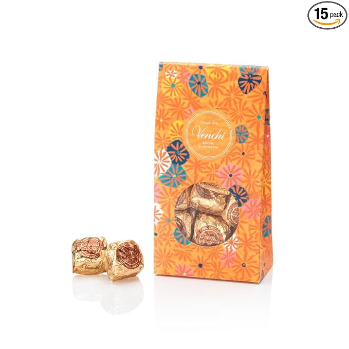 Venchi Chocoviar Crema Cacao 15-Piece Elegant Gift Box - Creamy Cocoa Filling with Piedmont Hazelnut, Milk Chocolate Shell, Dark Chocolate Coating & Chocolate Micro-Pearls, Preservative & Gluten-Free