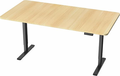 VIVO Electric 71 x 36 in Standing Desk, Memory Height Adjustment, 1B Series, Light Wood Top Black Frame, DESK-KIT-1B7C-36