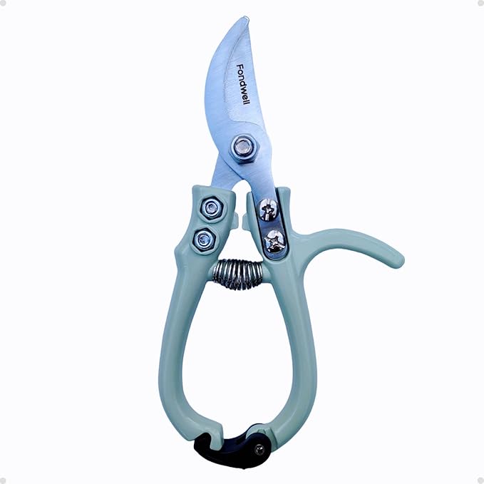 Fondwell 6" Gardening Shears Hand Pruners: Lightweight Garden Trimmers with Bypass Blades - Reliable Bonsai Cutters for Small Plants