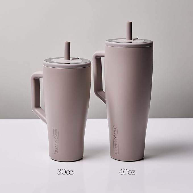 BrüMate Era 40 oz Tumbler with Handle and Straw | 100% Leakproof Insulated Water Bottle Tumbler with Lid and Flexible SoftSip Straw | Made of Stainless Steel | Cup Holder Friendly | 40oz (Lavender)
