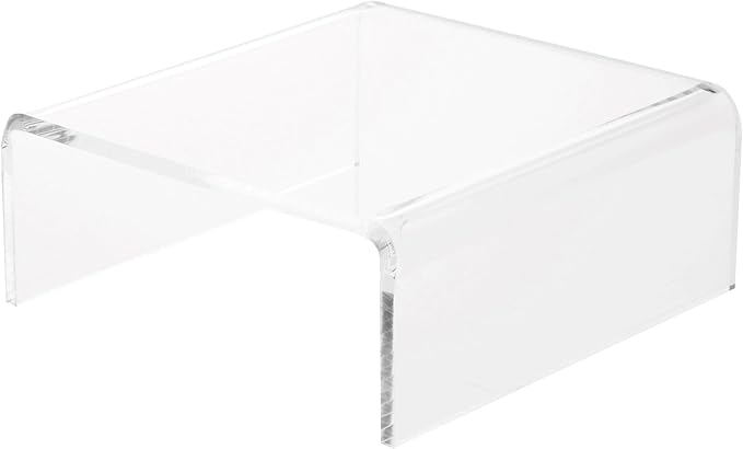 Plymor Clear Acrylic Short Square Display Riser, 2" H x 5" W x 5" D (1/8" thick)