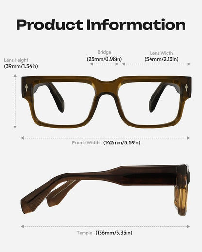 Blue Light Blocking Glasses - Anti Glare & Eyestrain, 99% Filter, Lightweight Acetate Frame for Gaming/Office/Reading