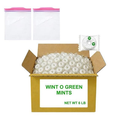 Mint Candy,Wint O Green Individually Wrapped Mints,6 lbs Bulk Package,Hard Mints w/Two Storage Bag