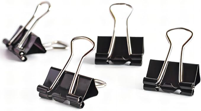 Coideal Mini Binder Clips Black, 60 Pcs 15mm Extra Small Paper Clips, 0.6 Inch Micro Metal Binder Bull Clips for Office School
