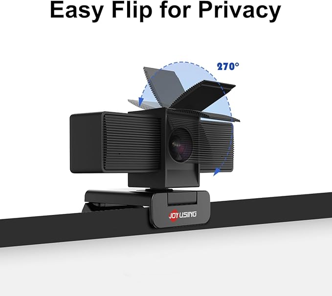 JOYUSING Flip600S 4K Webcam for PC, Ultra HD Webcam with Tripod, PDAF Autofocus, Noise-Cancelling Mics, 79° FOV, Auto Light Correction, Privacy Cover, Ideal for Conference, Zoom/Teams/Google Meet