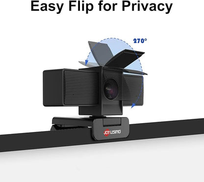 JOYUSING Flip600S 4K Webcam for PC, Ultra HD Webcam with Tripod, PDAF Autofocus, Noise-Cancelling Mics, 79° FOV, Auto Light Correction, Privacy Cover, Ideal for Conference, Zoom/Teams/Google Meet