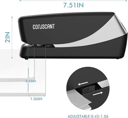 Coruscant Electric Stapler, Automatic Stapler, Heavy Duty，25 Sheet, Store 210 Staples，Including 2000 Staples,and 1 Staple Remover, Electric Desktop AC or Battery Powered for Home/Office Use