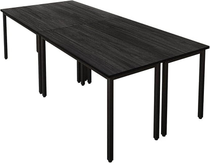 Bonzy Home Conference Tables 8ft Office Computer Desk for Meeting Room Study Writing Printer Podcast Table Save Space Design for 10 People Modern Black 4PCS (94.4"x47.2"x29.5", Black)