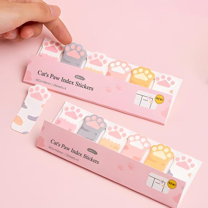 480Pcs Cat's Claw Page Markers Sticky Index Tabs, Arrow Flag Tabs Self Adhesive, Colored Notes Tab Stickers for Notebook, Documents