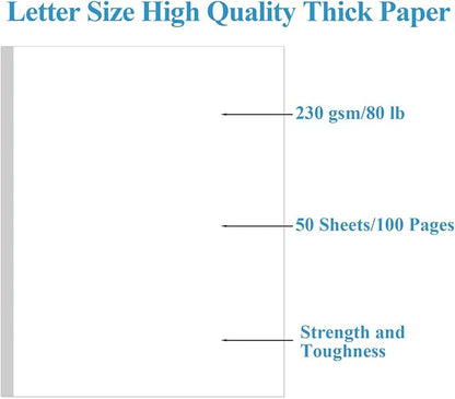 (4-Pack) 8.5" x 11" White Cardstock Paper, 80lb Thick Cover Stock Paper, 200 Sheets Heavyweight Legal Cardstock Printer Paper for Business Cards, Arts and Crafts, Office Printing, Posters