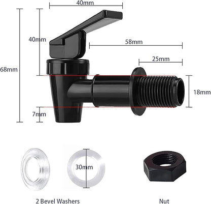 HUI NING Replacement Ceramic Dome Water Filter and Faucet Kit for Countertop,Household Water Bucket, Water Cooler Filtration Systems Water Pitcher (2 Dome Filters & 2 White Taps)