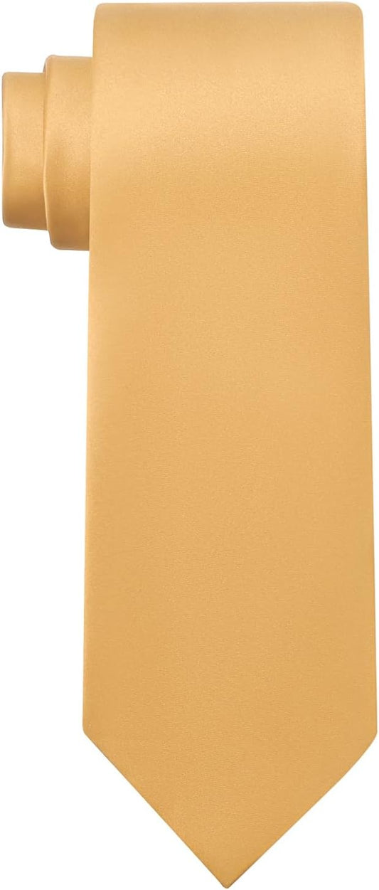 KOOELLE Men's Ties Solid Pure Color Plain Neckties Formal Black Ties For Men