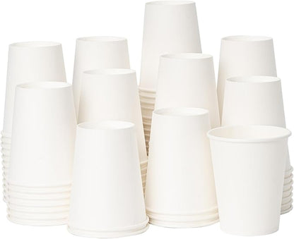 YEEHAW 8 oz 500 Pack Disposable Paper Coffee Cups, White Hot Drinking Cups for Hot Coffee, Hot Liquid, Ideal for Cafes, Bistros, Businesses and Family