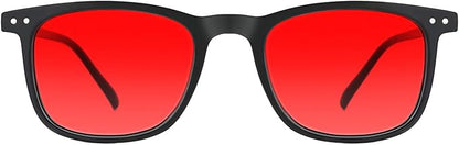 TIJN Sleep Glasses for 99% Blue Green Light Blocking Red Lens for Computer Gaming Screen Fatigue UV Protection