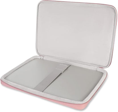 DOMISO Laptop Case Laptop Sleeve Cover for 14 inch MacBook Pro M4/M3/M2/M1 Pro/Max, Compatible with 13.3 inch HP Dell ASUS Notebook, Water-Resistant Bag with Scalable Handle and Small Case,Pink