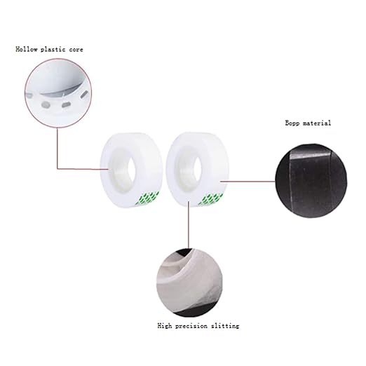 Clear Tape Refills Rolls for Dispenser, Transparent Tape, 12 Rolls, 1 inch Core, 3/4 inch x 900 inches
