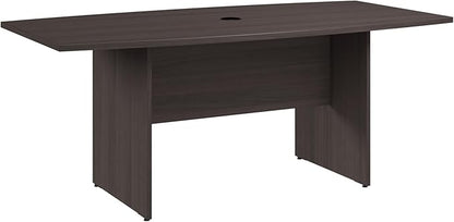 Bush Business Furniture 72-inch Office Conference Table with Wood Base, Boardroom Meeting Space for 6 Users, Storm Gray