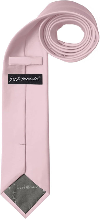Jacob Alexander Solid Color Mens Tie - Soft-lined Necktie - Timeless Formal Look for Weddings and Business - (Regular Size)