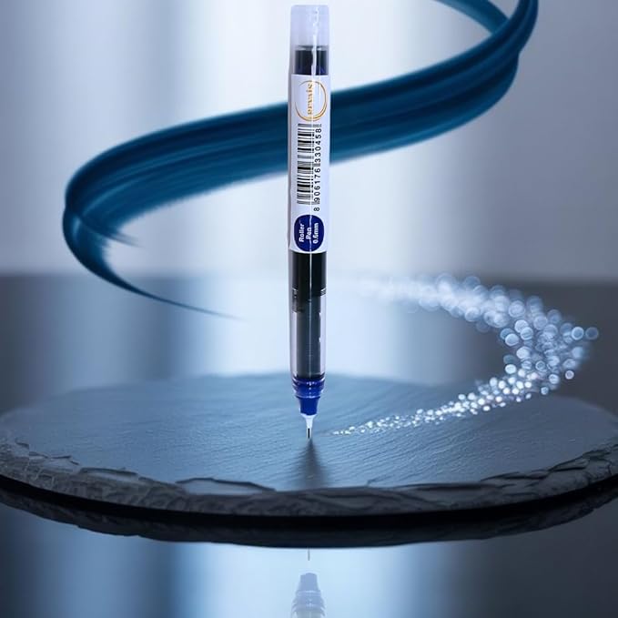 Blue Gel Pens Pack of 6 | 0.6mm Smooth Writing Rollerball Pen | Premium German Ink | Ergonomic Grip | Quick-Dry | Ideal for Students & Office Use