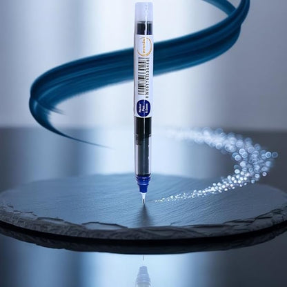 Blue Gel Pens Pack of 6 | 0.6mm Smooth Writing Rollerball Pen | Premium German Ink | Ergonomic Grip | Quick-Dry | Ideal for Students & Office Use