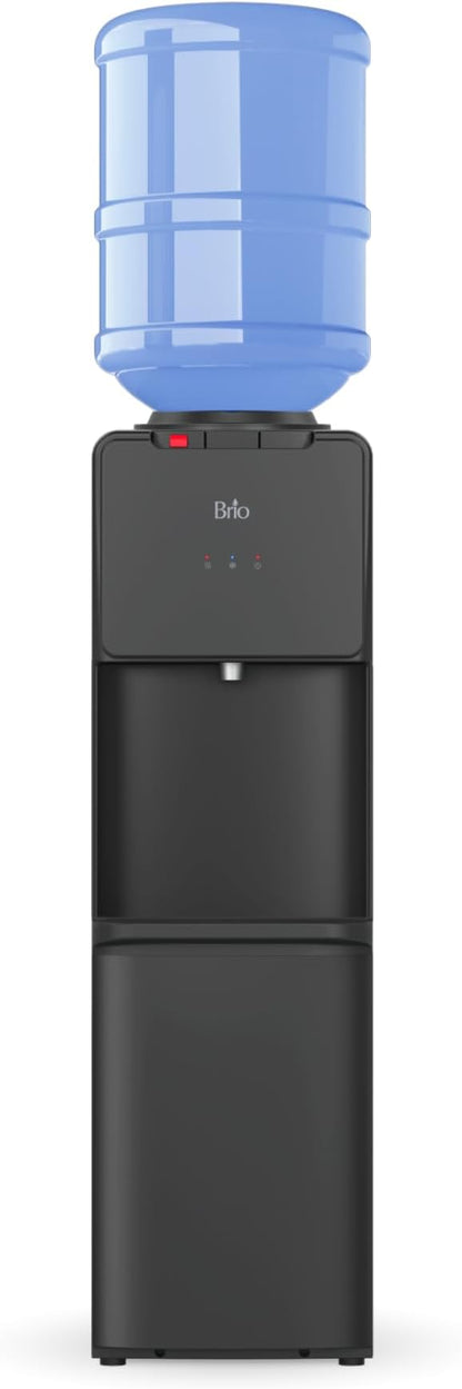 Brio CLTL130 130 Series Top-Load Water Cooler Dispenser for 3- and 5-Gallon Bottles, Hot & Cold, Spill-Free Loading, Child Safety Lock, Energy Star 3.0, Black