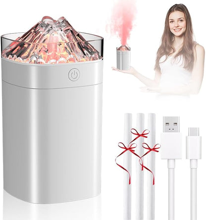 Small Humidifier - 400ml Small Humidifiers for Desk, Mini Desk Humidifier for Office Plants with 2 Modes Large Spray, Waterless Auto-Off Humidifiers with 7-Color Night Light for Bedroom