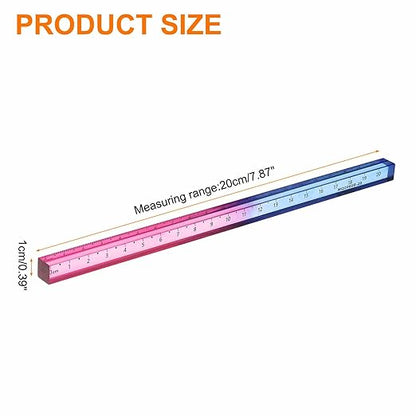 HARFINGTON Acrylic Clear Straight Rulers 20cm Metric Transparent Gradient Three-Dimensional Plastic Ruler Square Cube Measuring Tool for Classroom Office, Blue-Pink
