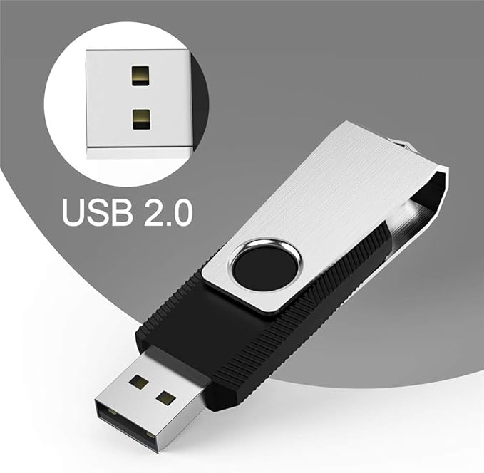 KEXIN Bulk USB 50 Pack 1GB USB Flash Drives Flash Drive Thumb Drive Bulk Flash Drives Swivel USB 2.0 (1G, 50PCS, Black)