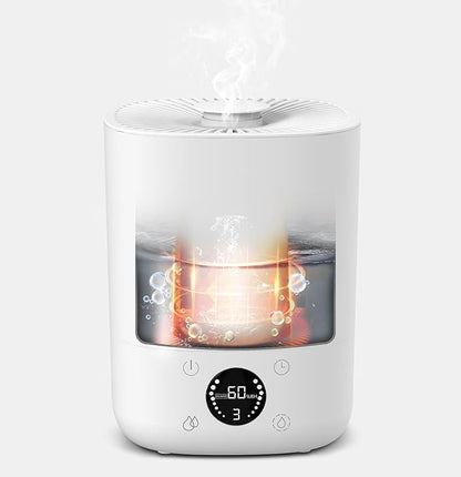 Warm Mist Humidifiers, 3.5L Humidifier with 304SS Ceramic Glaze Layer Heating Inner, Healthy Small Air Humidifier with Adjustable Constant Humidity for Bedroom