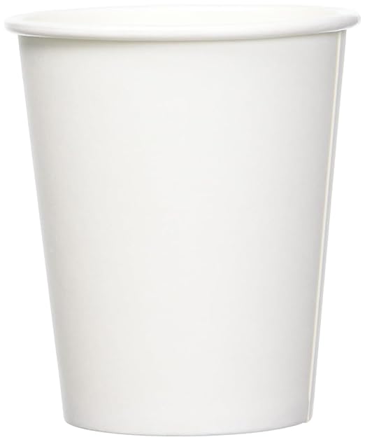 Amazon Basics Disposable Coffee Cups, 8 ounces, Paper, 1000 Count (Pack of 1), White