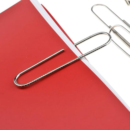 HAHIYO Paperclips Nonskid Extra Large Sturdy 3” Length Paper Clips with Ridges Non Skid Heavy Duty Tight Grip Thick Rust Proof Reusable Metal Bright Silver for Home Office School 40 Pack