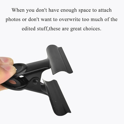 HAHIYO 2.5inch Black Bulldog Clips Metal File Hinge Binder Clips Clamps Save Space Strong Spring Jaws Rock Solid Grip Book Lay Flat Deburred Edge for Hang Photos Wall Grid Dog Food 9PCS