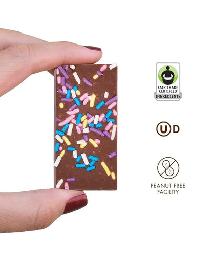 Chuao Chocolatier Sprinkle Dreams Milk Chocolate Mini Bars | Gourmet Artisan No Preservatives | For Gift Baskets, Christmas, Gifts for Women, Men, Birthday, Thank You, Care Package | 24 Pack