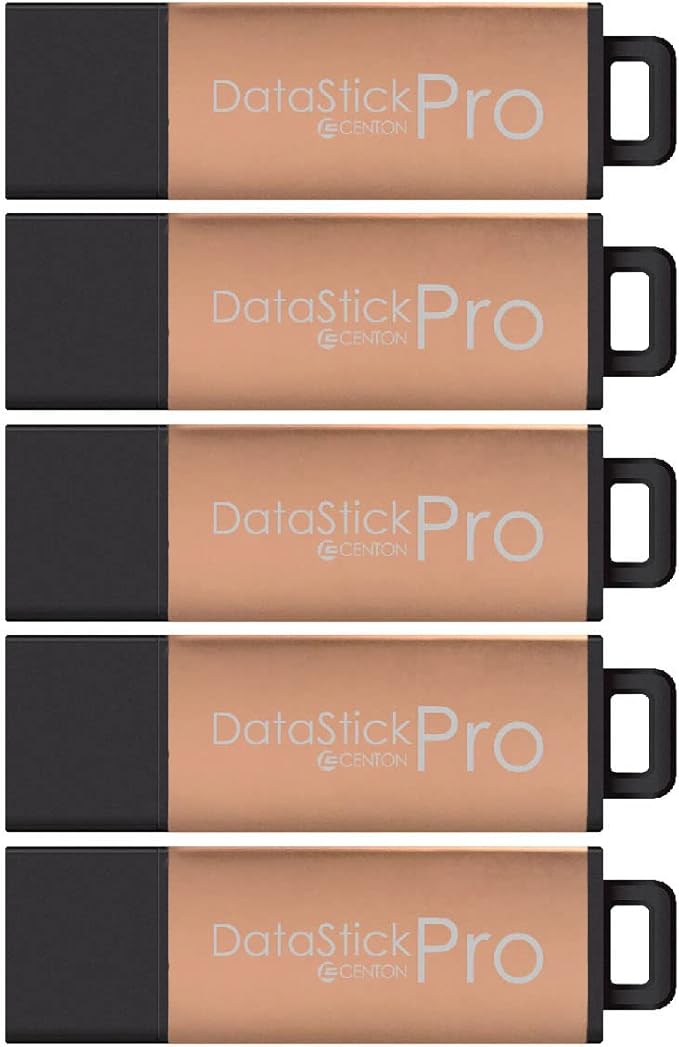 Centon DataStick Pro USB 3.0 Flash Drive 8GB x 5, Rose Gold Metallic (S1B-U3P30-8G-5)
