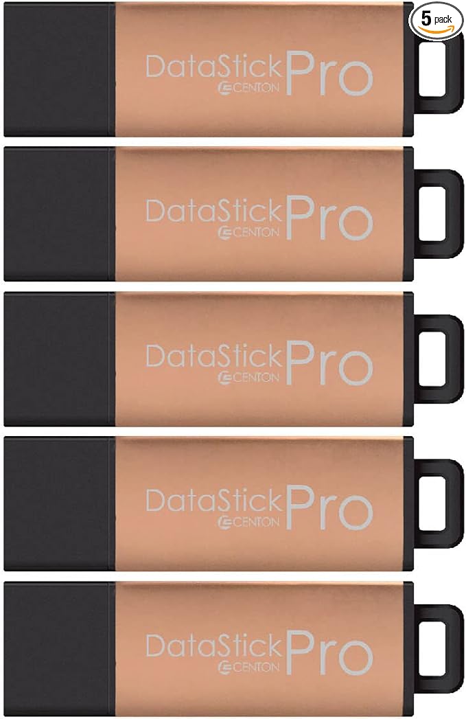 Centon DataStick Pro USB 3.0 Flash Drive 32GB x 5, Rose Gold Metallic (S1B-U3P30-32G-5)