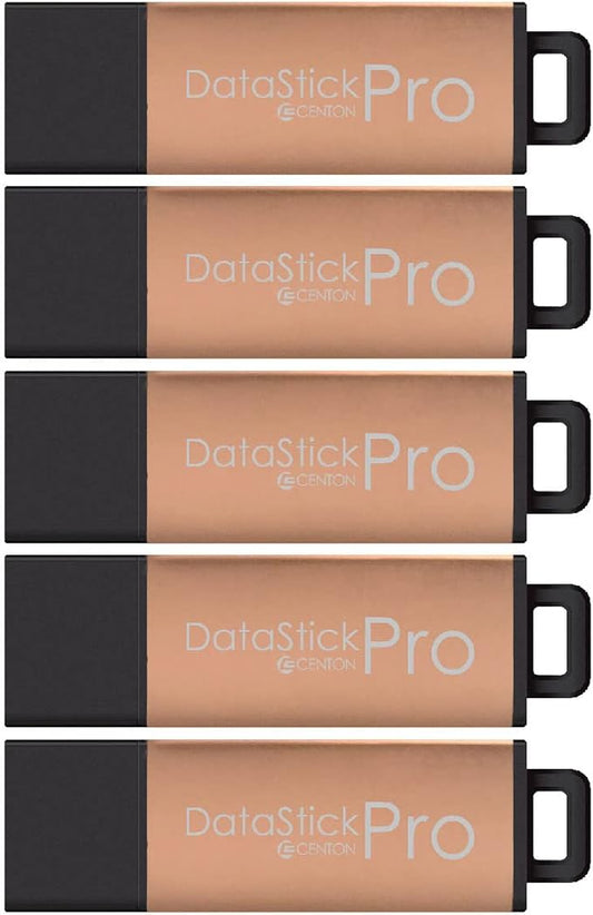 Centon DataStick Pro USB 3.0 Flash Drive 128GB x 5, Rose Gold Metallic (S1B-U3P30-128G-5)