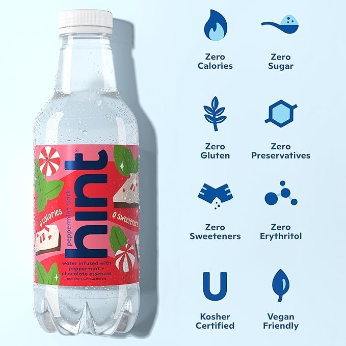 Hint Fruit-Infused Bottled Water, Seasonal Variety Pack Bundle - Sugar Free Flavored Water with Zero Calories, Naturally Flavored, and No Artificial Sweeteners - 16 Fl Oz (Pack of 24)