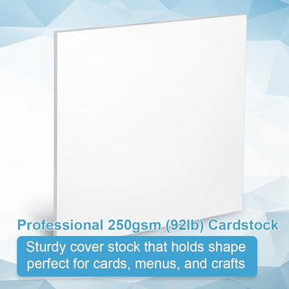 Cardstock Paper - Plain Heavy Bright White Stock, Cover Stock Paper, Extra Heavy Duty, 92lb Cover (250 gsm) Thick Cardstock Paper, 8.5" x 11", 100 Sheets, Inkjet/Laser Printer Compatible