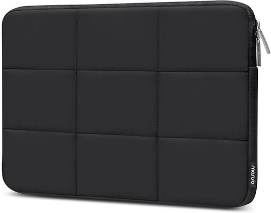 MOSISO 15-15.6 inch Laptop Case, 16 inch Puffy Laptop Sleeve Compatible with MacBook Pro 16 M4 M3 M2 M1, HP, Dell, ASUS, Lenovo Notebook, Rectangle Quilted Puffer Computer Bag for Women, Black